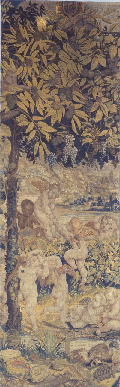 Tapiz con putti jugando de Giulio Romano
